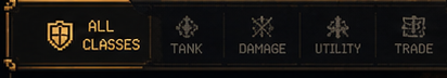 Class filter tabs